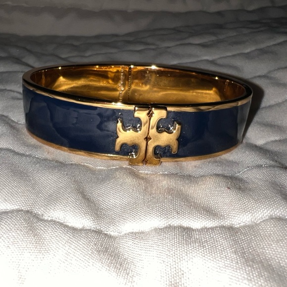 Tory Burch Jewelry - Tory Burch Cuff Navy Blue Enamel bracelet